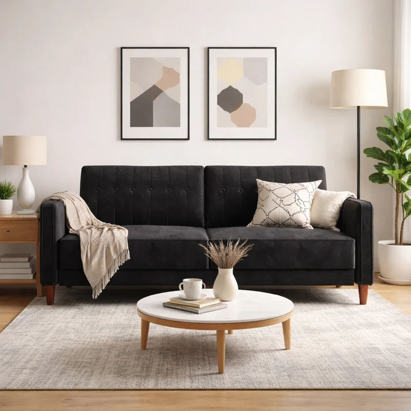 Perdue+81.5_+Velvet+Square+Arm+Convertible+Sofa-1134429059 (4)